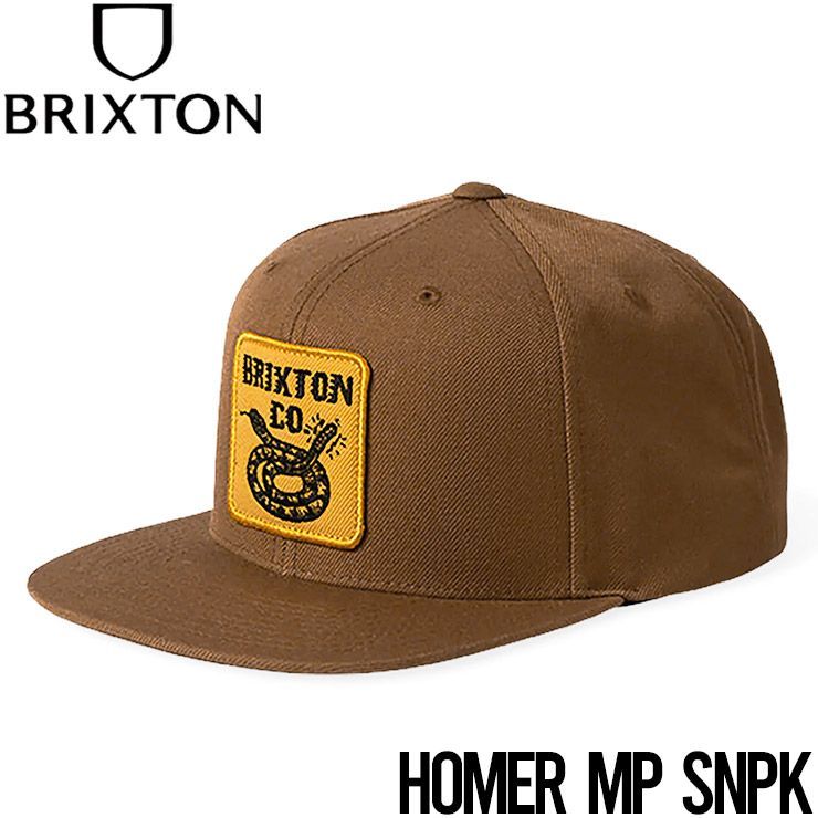 【送料無料】スナップバックキャップ 帽子 BRIXTON ブリクストン HOMER MP SNPK 11628 SEPIA 日本代理店正規品