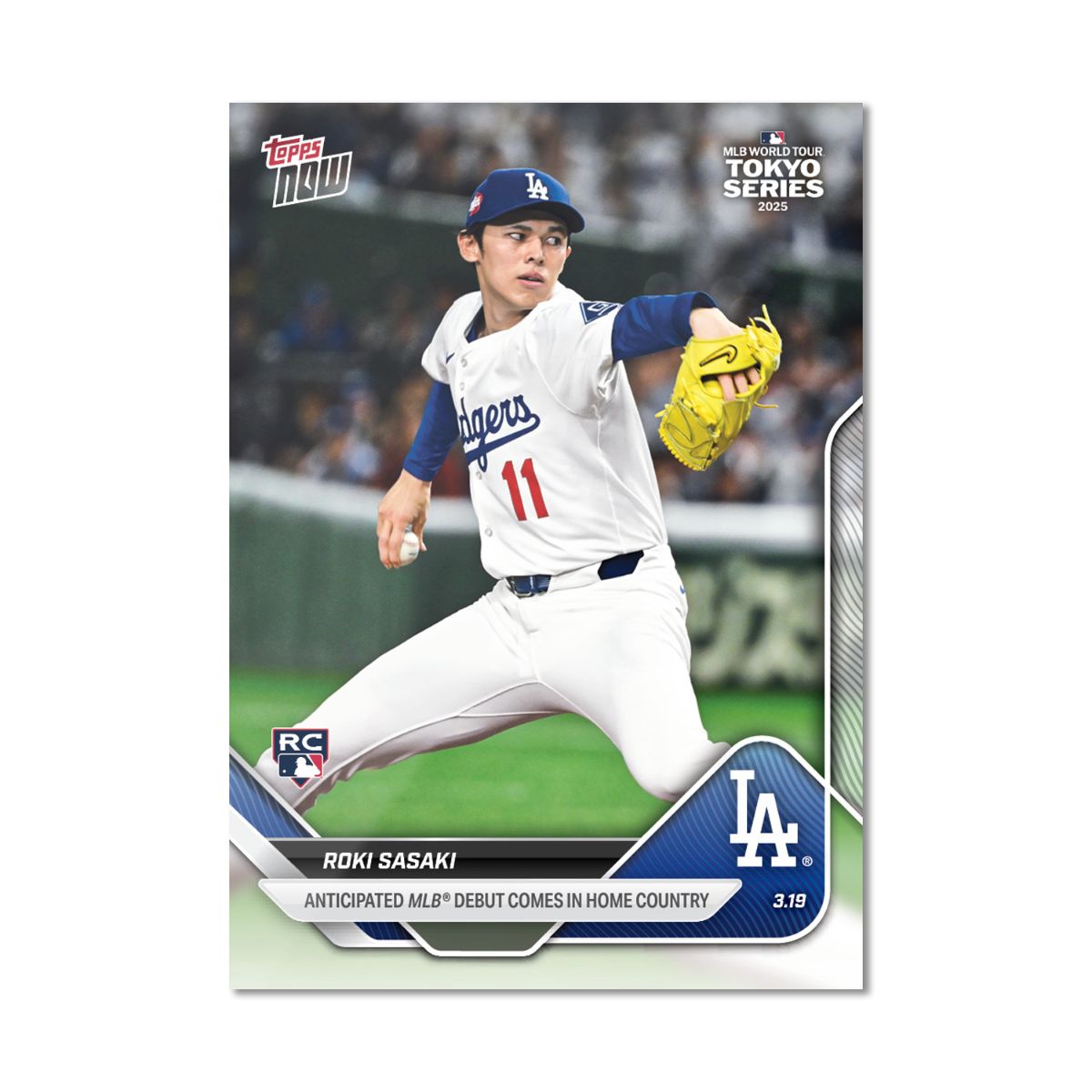 佐々木朗希 / Roki Sasaki TOPPS NOW トップス ナウ 2025 card 3 