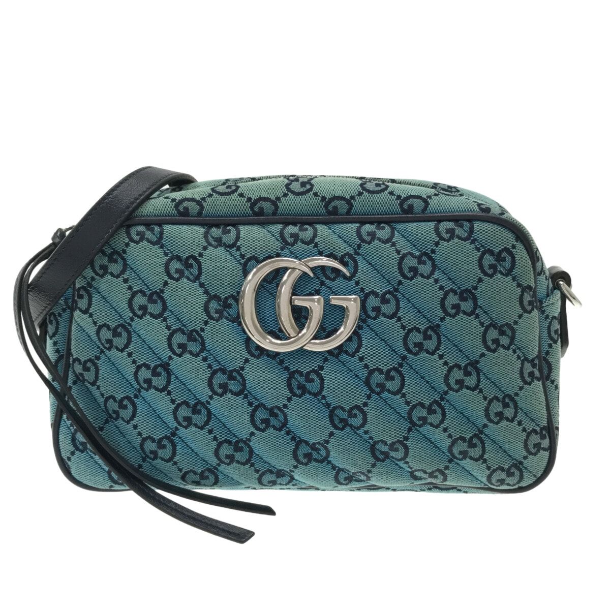 GUCCI(グッチ) ショルダーバッグ GGマーモント/GG柄 447632 ブルー