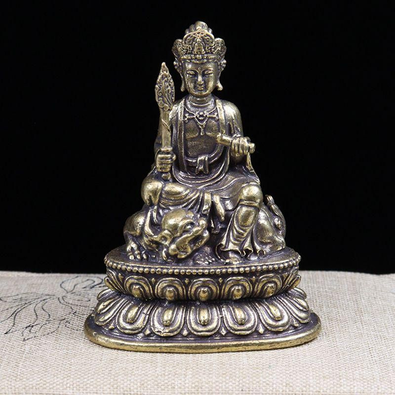 銅像 仏像 文殊菩薩 観音菩薩 仏像装飾品 工芸品 置物 - メルカリ