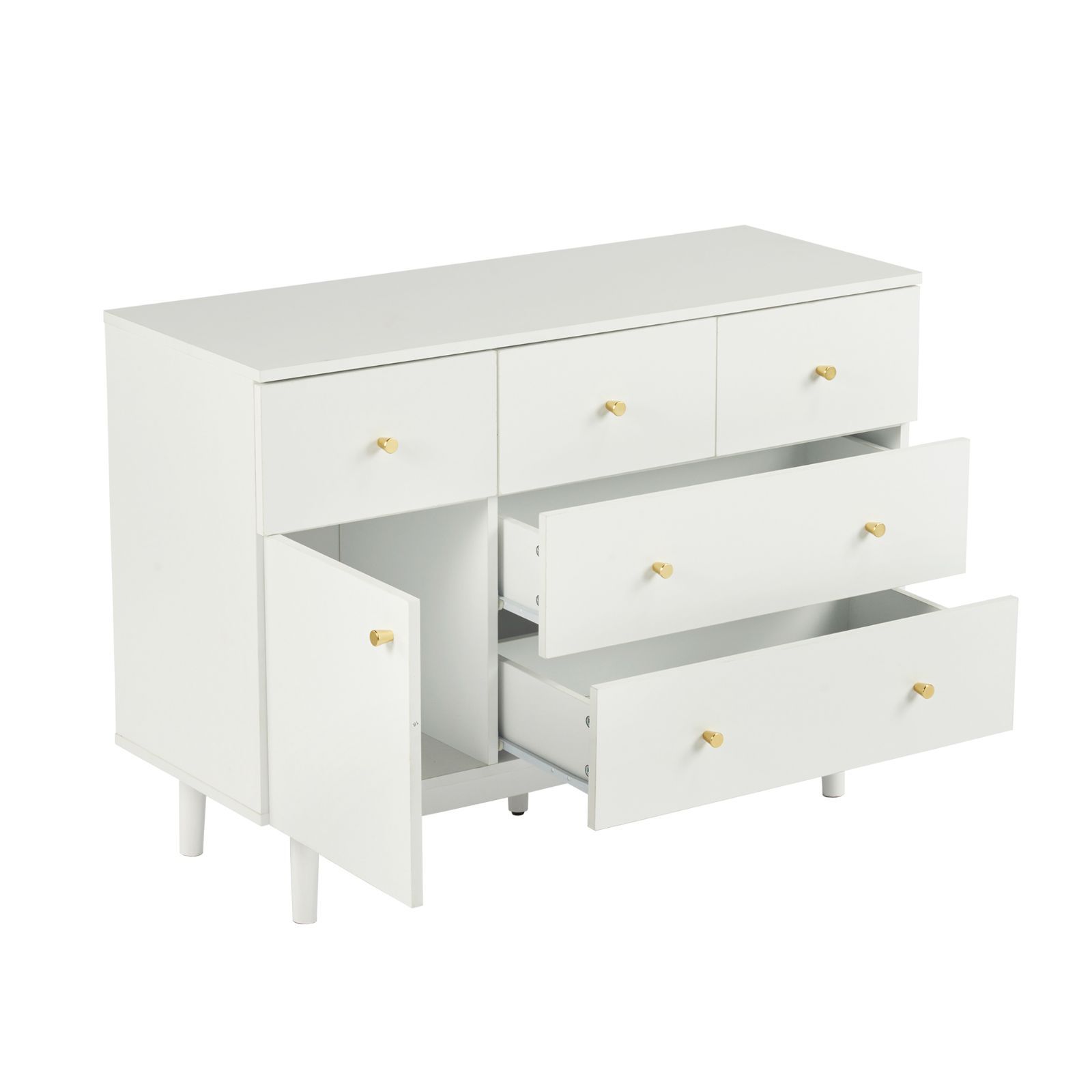 キャビネット サイドボード 引き出し5杯 チェスト収納棚リビング収納幅