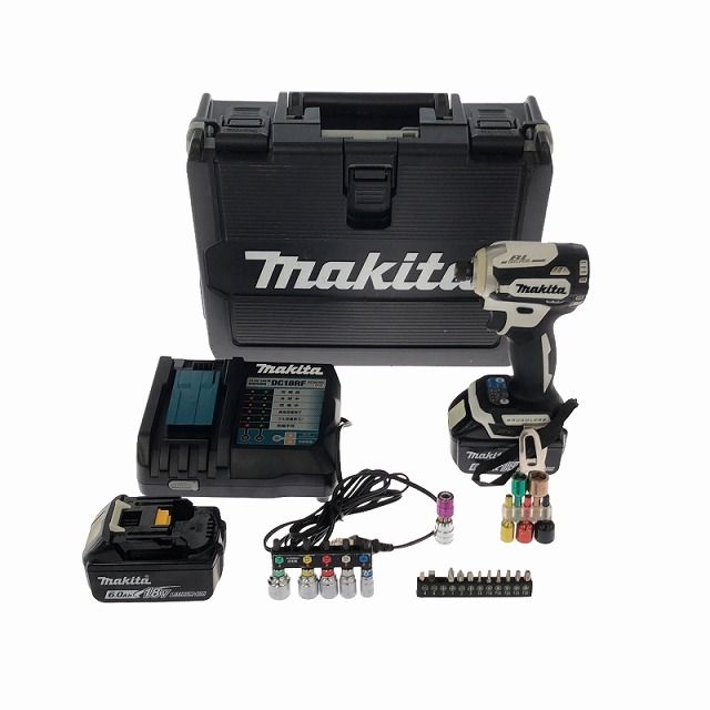 ☆中古美品☆ makita マキタ 18V 充電式インパクトドライバ TD171DRGXW 白/ホワイト バッテリー2個(18V 6.0Ah)充電器+パーツ+ケース  97145 - メルカリ