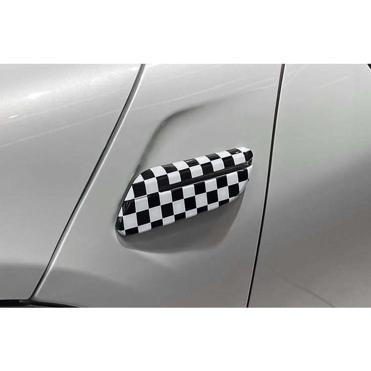 デザイン性UP BMW MINI チェッカー ウインカー フェンダー カバー ミニ F55 F56 ワン クーパー クーパーD ハッチバック 後期 b2635