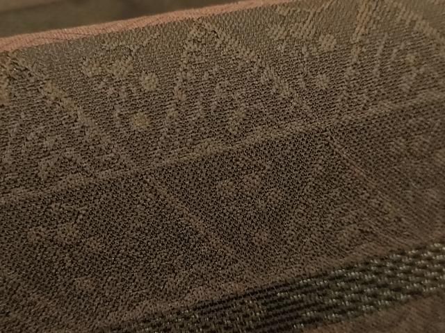 平和屋着物□極上 両面 全通柄袋帯 名物裂横段文 二重織 逸品  