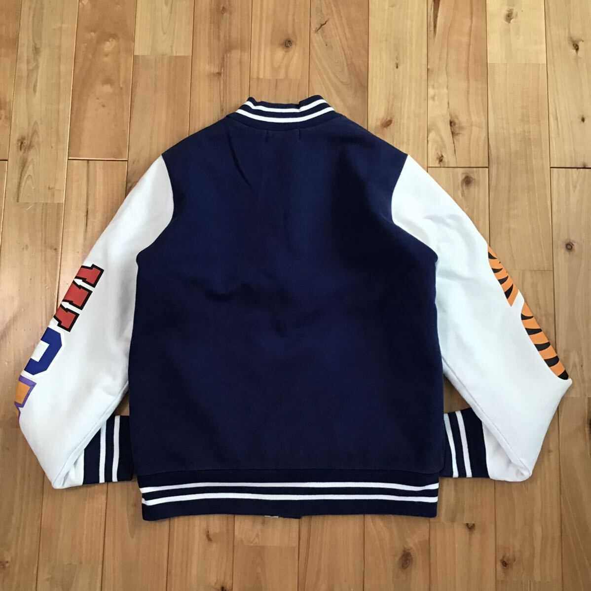 SHARK SWEAT VARSITY JACKET Sサイズ Navy a bathing ape BAPE シャーク スウェット スタジャン エイプ  ベイプ アベイシングエイプ - メルカリ