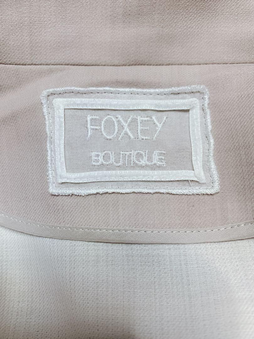 極美品】FOXEY/フォクシー 37910 コート ウールBLEND袖リボン