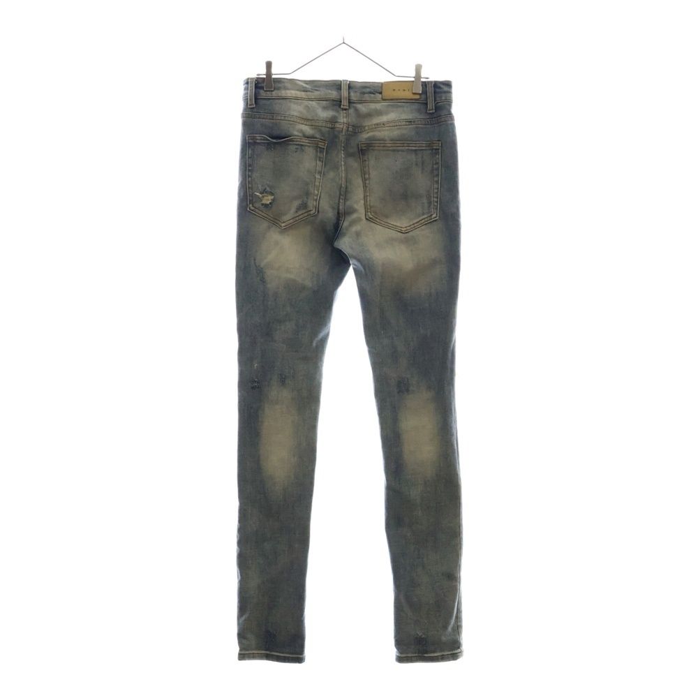 mnml ミニマル クラッシュリペア加工 デニムパンツ 34 インディゴ mnml M34 ミニマル デニム ジーンズ スリムフィット クラッシュ