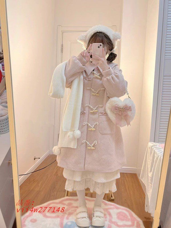 ステンカラーコート 冬服 リボン レディース ジャケット ミディアムコート ロリータコート コート トップス ロリータアウター vii4w277148