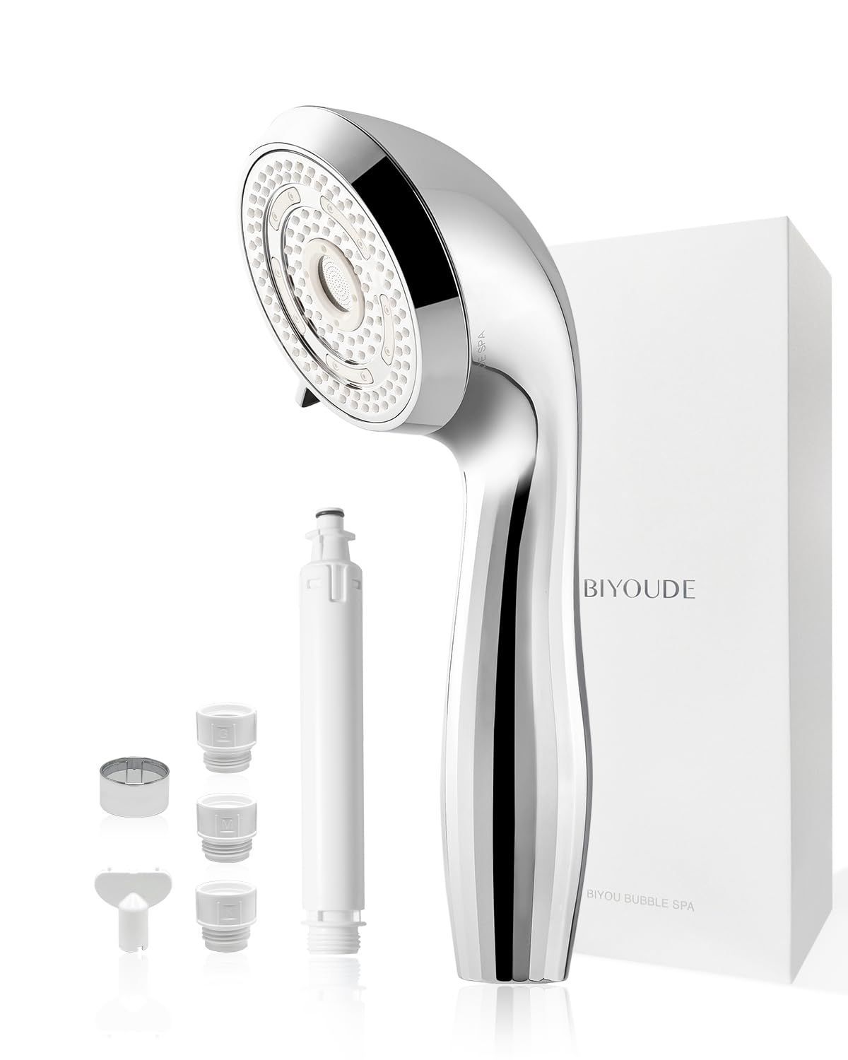 ナノバブル シャワーヘッド 2025新モデル ウルトラファインバブル 潤い肌-美髪保湿 毛穴汚れ除去 最大節水55 塩素除去 4段階水流 国際基準ジョイント-多種アダプター付き 3秒取り付け プレゼントに最適 ギフトボックス付き