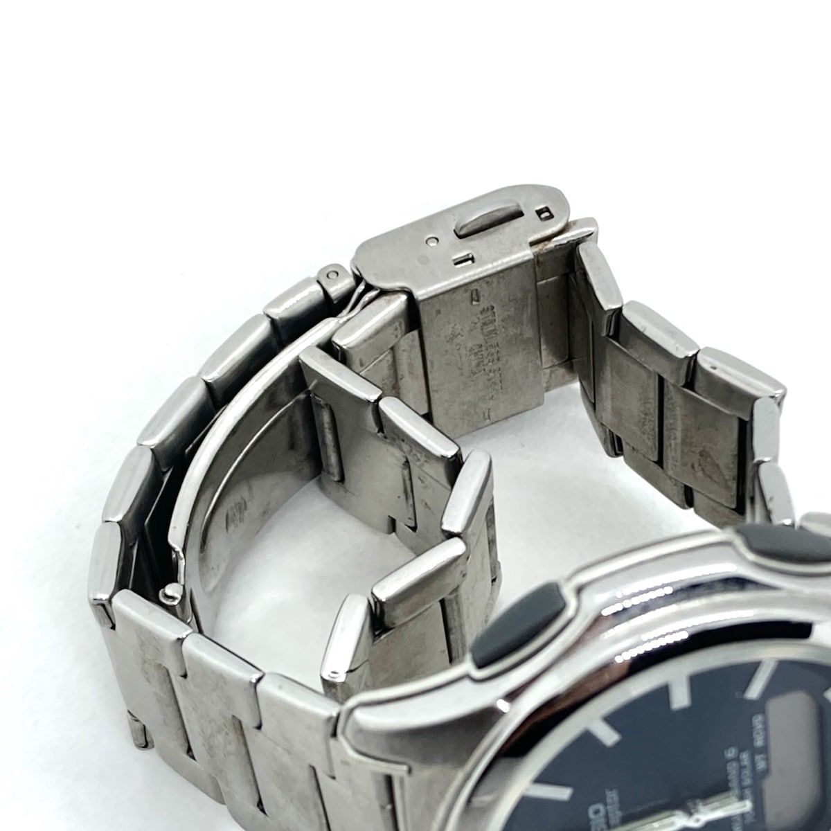 CASIO(カシオ) 腕時計美品 wave ceptor(ウェーブセプター) WVA-M630 メンズ タフソーラー/電波 ネイビー - メルカリ