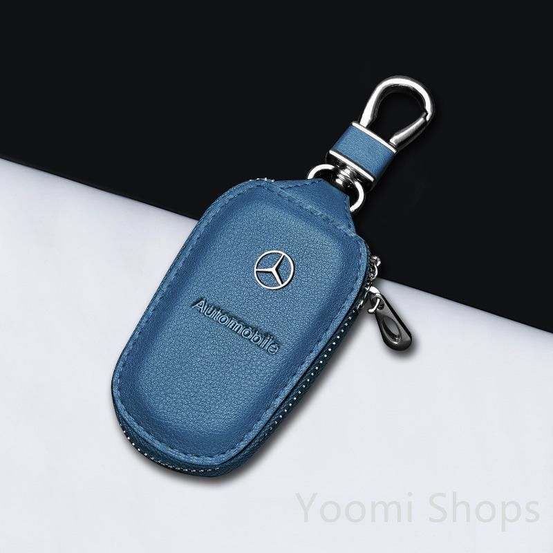 新品未使用 メルセデス ベンツ BENZブルー車用スマートキーケース キーカバー高品質レザー 鍵 耐摩耗 軽量 キーホルダー収納 愛車のカギを守る kkk