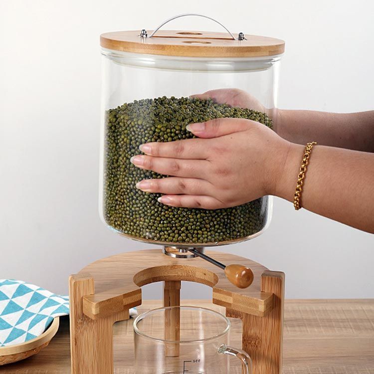 こめびつ 米びつ 密閉 ふた付き 米びつ 5L 7.5L キッチン収納 ライスディスペンサー 米入れ 残量見える ガラス おしゃれ 保存容器 台所保存 穀物収納 計量カップ付 貯蔵容器 ライス貯蔵タン yuzuc570403 SKLAD-KIRPICHA_RU