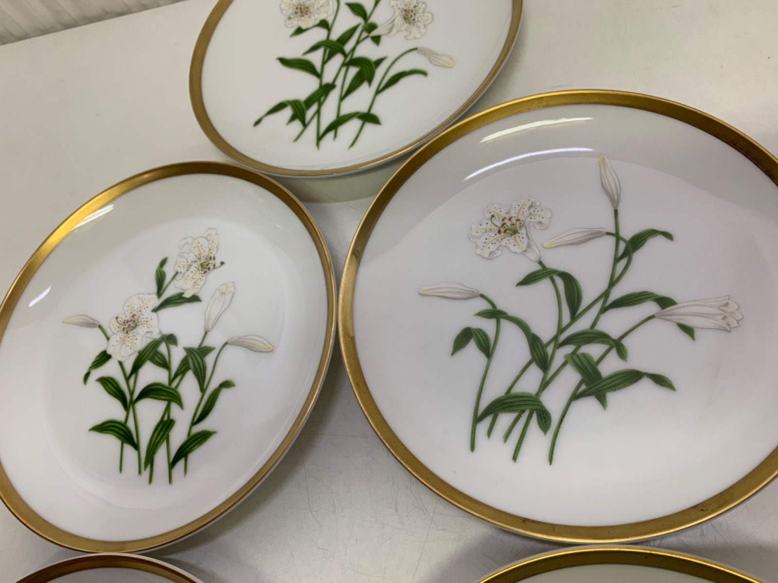 深川製磁 君島一郎 コラボ 白百合柄 絵替わり 銘々皿 ケーキ皿 プレート 5