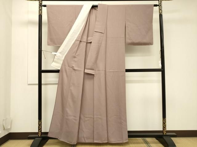 平和屋着物□極上 夏物 色無地 柳茶色 絽縮緬 逸品 CZAA3202s5