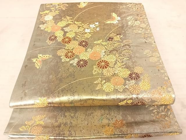 浪平部屋　メルカリ便 平和屋着物◎六通柄袋帯 万巻錦 金糸 正絹 逸品 AAAW8971yx