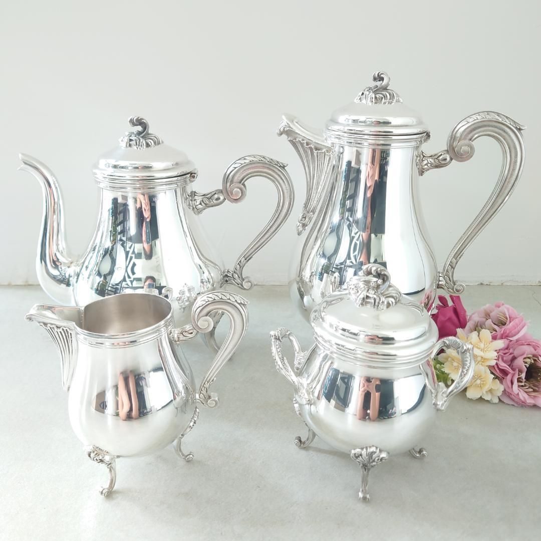 クリストフル マルリー コーヒー ティー シュガー ミルク ポット 4点