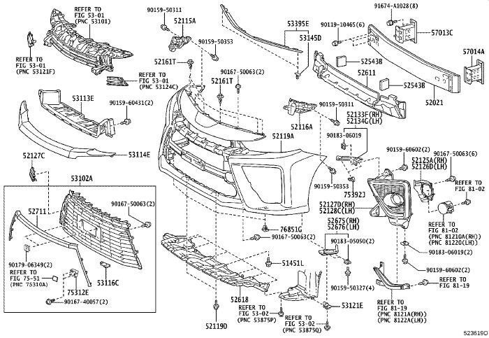 トヨタ プリウスA フロントバンパホール カバー 右 PRIUS A ALPHA COVER FRONT BUMPER HOLE RH 2014 11 - ZVW40..S..CBU 2ZRFXE TOYOTA