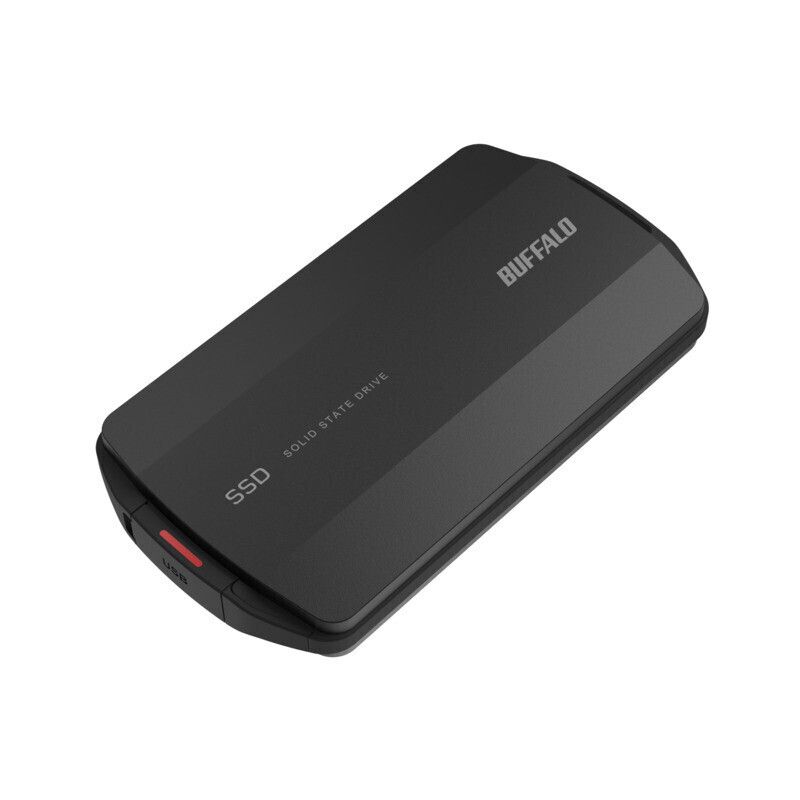 ポータブルSSD 外付け Buffalo バッファロー SSD-PHP500U3-BA USB3.2 Gen2 対応 高速モデル TypeA-C ブラック