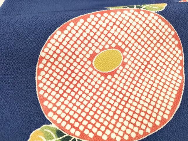 平和屋着物○九寸名古屋帯 型染 草花文 鬼しぼ縮緬 正絹