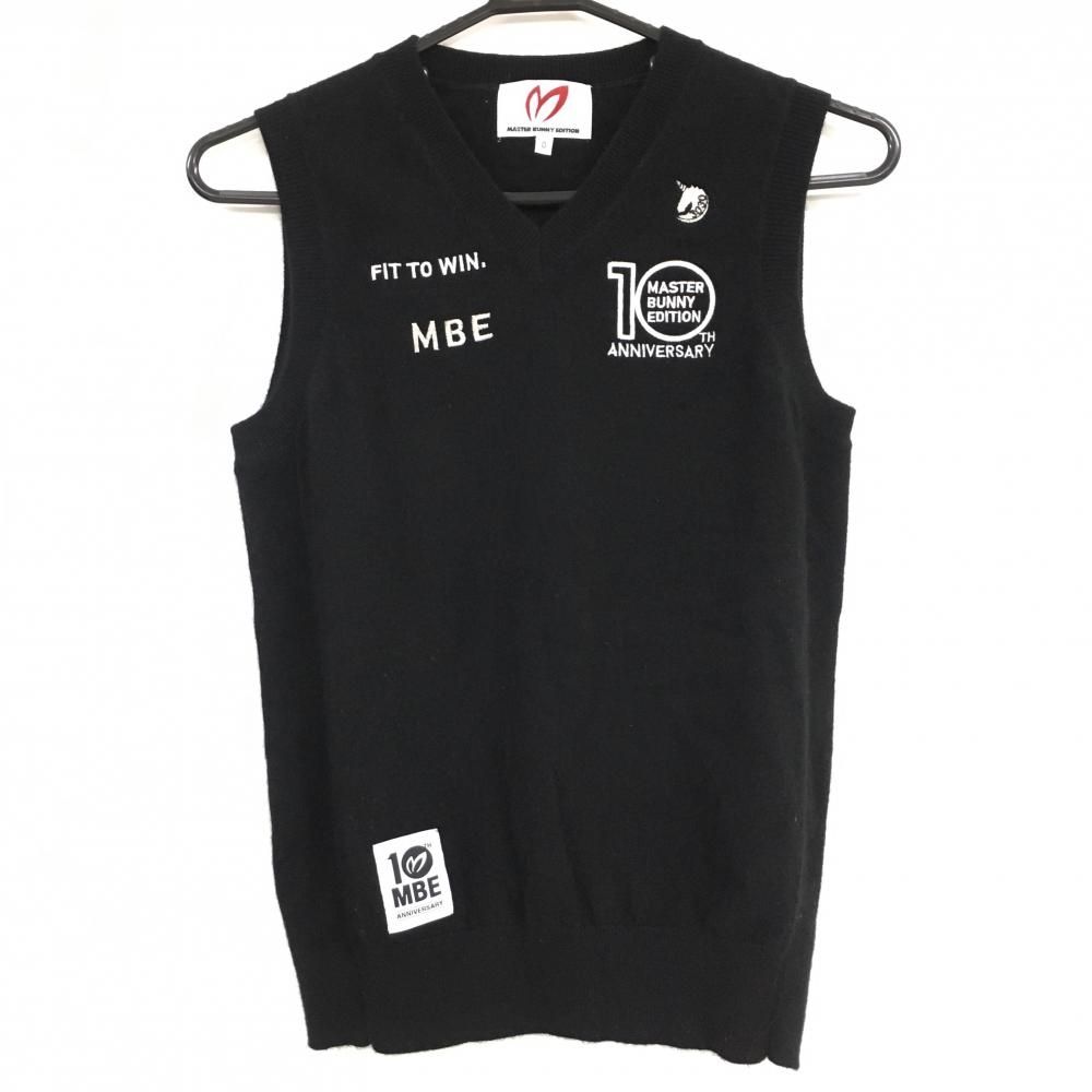 超美品】マスターバニー ニットベスト 黒 Vネック カシミヤ100