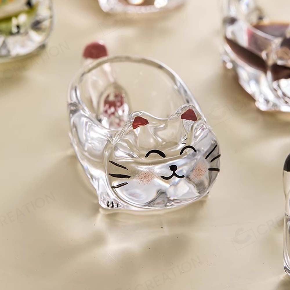 新品小皿 1個 猫 和食器 おしゃれ 小鉢 小皿 セット クリスタル