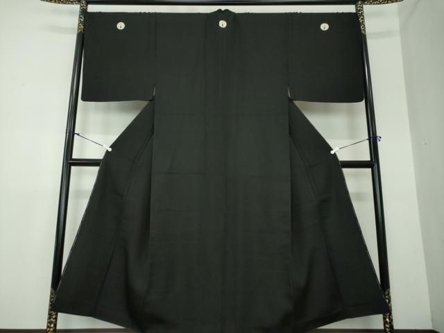 平和屋着物●男性 黒紋付 正絹 DAAX4948ps