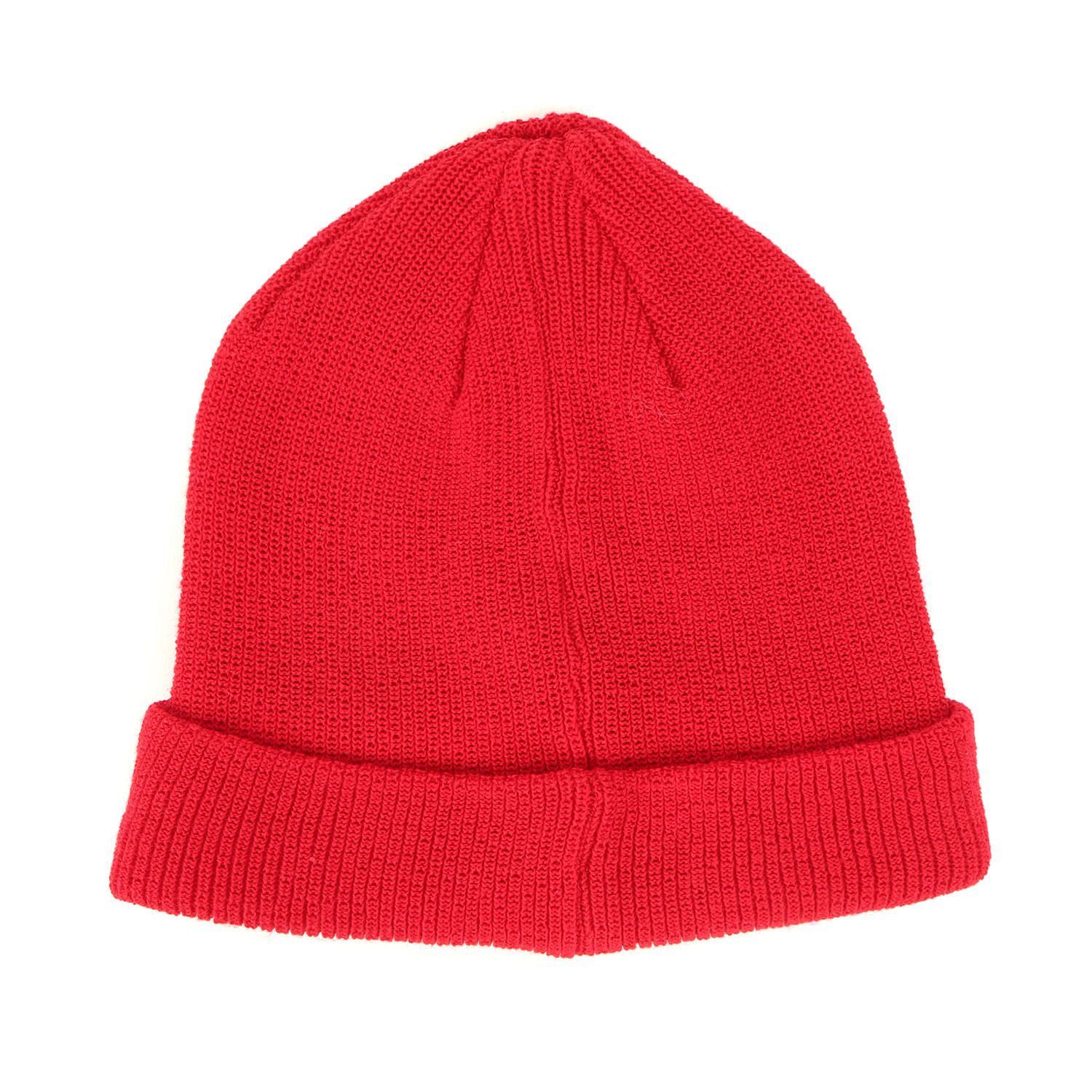 HYSTERIC GLAMOUR ヒステリックグラマー ビーニー レッド サイズ 21秋冬 ロゴ 刺繍 ニット キャップ 帽子 リブ コットン ブランド レディース