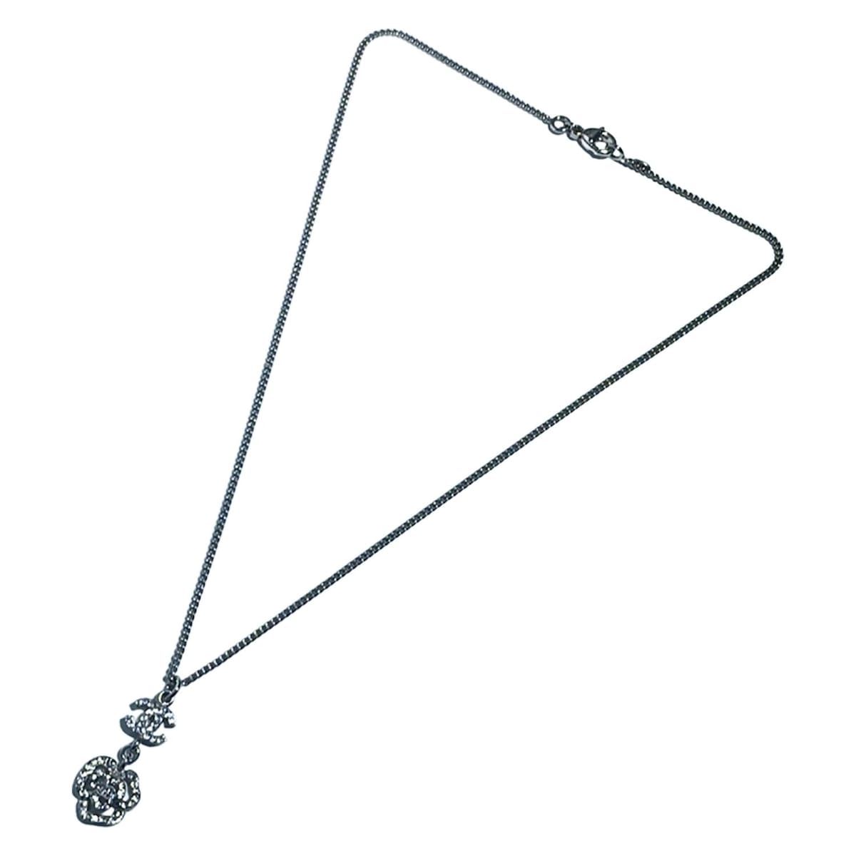 CHANEL シャネル ネックレス ココマーク シルバー×クリア