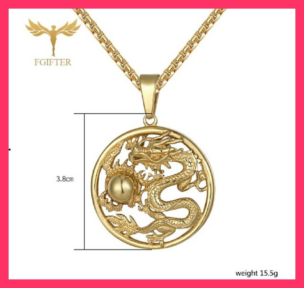 ☆スタッフおすすめ☆コイン型 龍ネックレストップのみ ドラゴン