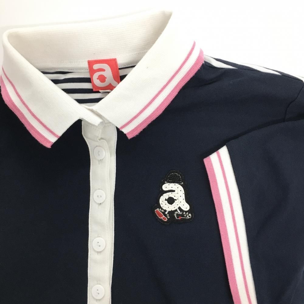 archivio - 【超美品】アルチビオ 半袖ポロシャツ 白×グリーン 襟袖口ライン  レディース 36(S) ゴルフウェア archivio archivio - 【超美品】アルチビオ 半袖ポロシャツ 白×グリーン