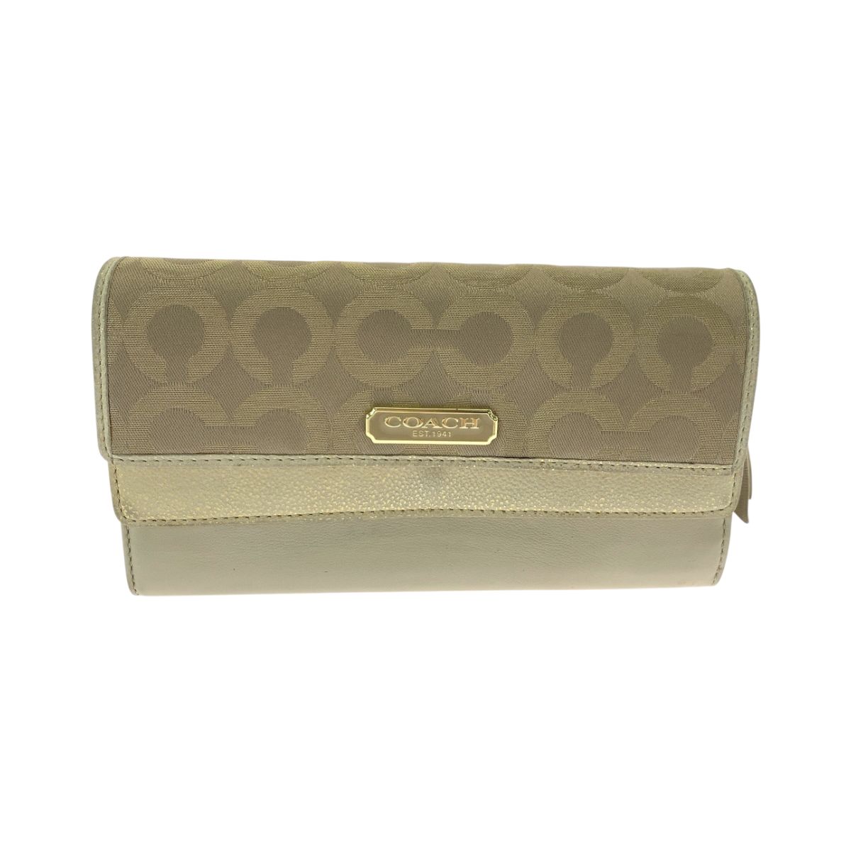 COACH コーチ シグネチャー ベージュ ゴールド ゴールド金具 COACH コーチ シグネチャー ベージュ ゴールド ゴールド金具