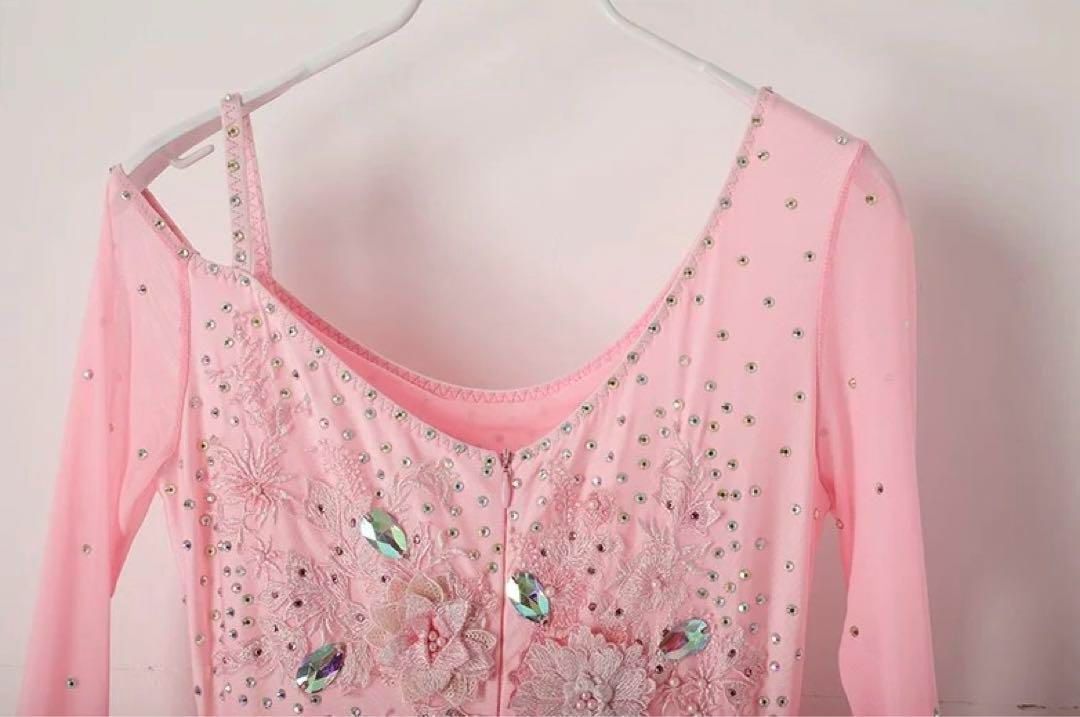 気品あるピンク❤️ストーン付きスタンダードドレス✨発表会・競技会・デモに最適！ 気品あるピンク??ストーン付きスタンダードドレス?発表会・競技