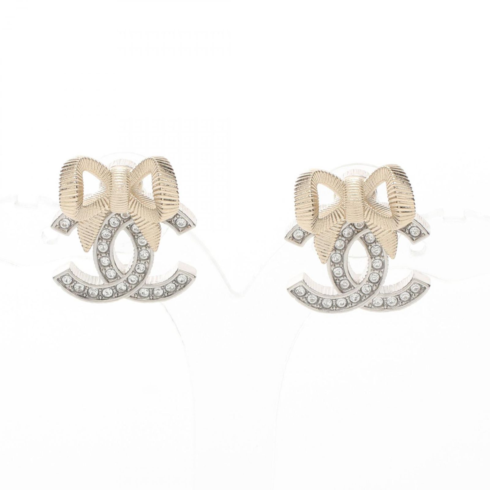 シャネル CHANEL ピアス ココマーク ABE450 シルバー/シャンパン