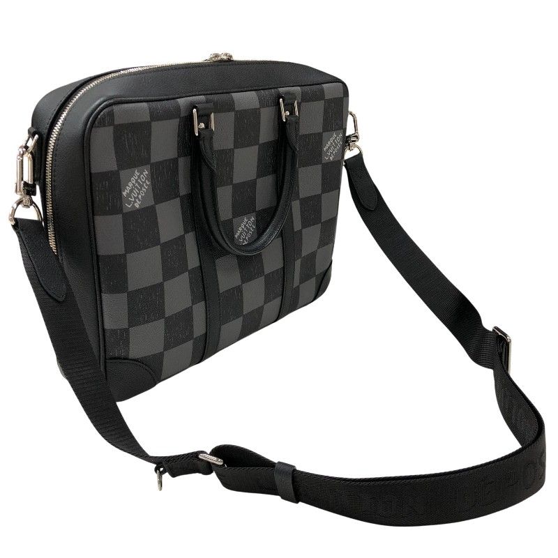 ルイ ヴィトン LOUIS VUITTON シリウス ブリーフケース N50072 ブラック×グレー ダミエ チェッカーボード メンズ ブリーフケース