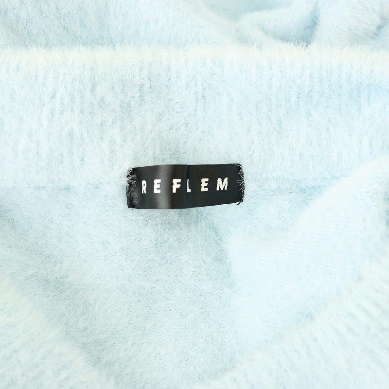 REFLEM レフレム ローズ バラ ワッペン フェザー ニット セーター REFLEM レフレム ローズ バラ ワッペン フェザー ニット