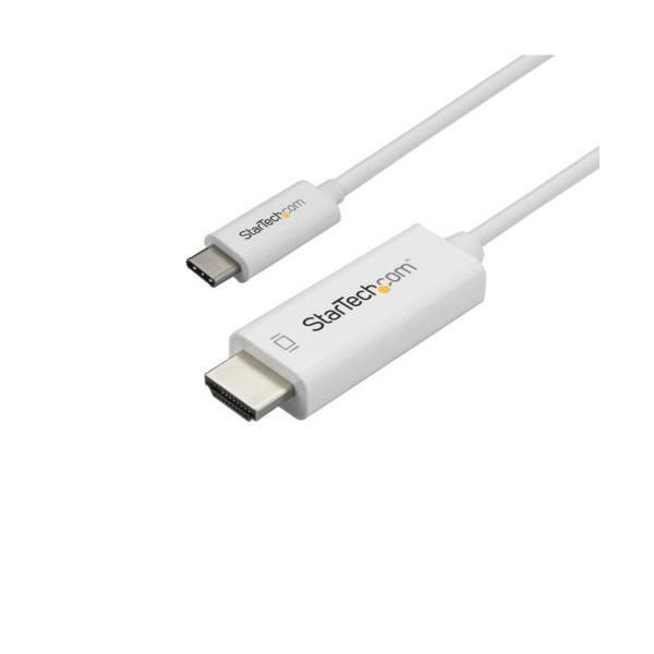 StarTech.com USB TypeC-HDMI変換ケーブル 4K 60Hz ホワイト 1m CDP2HD1MWNL1本