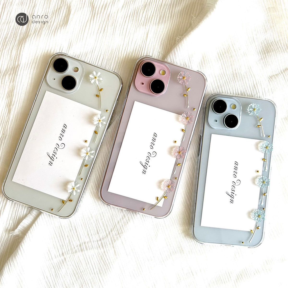 猫桜 - 和風 立体型 ハンドベルト付ソフトiPhoneケース
