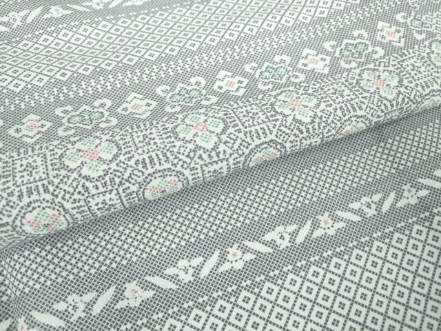 横段花文 洗える着物