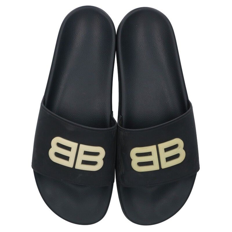 バレンシアガ POOL SLIDE CITIES BBロゴラバーサンダル メンズ 45(29.5  