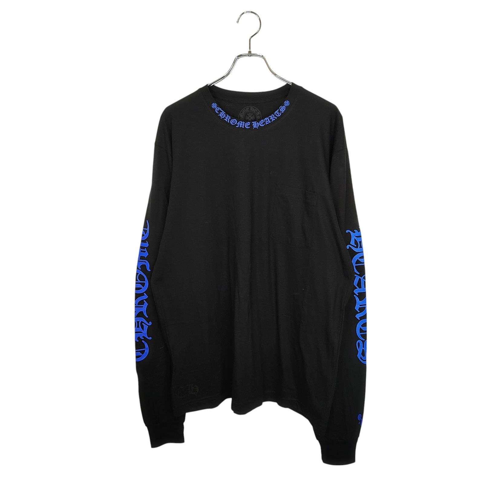 美品 XL クロムハーツ ロゴ プリント 長袖 Tシャツ 黒 コットン100