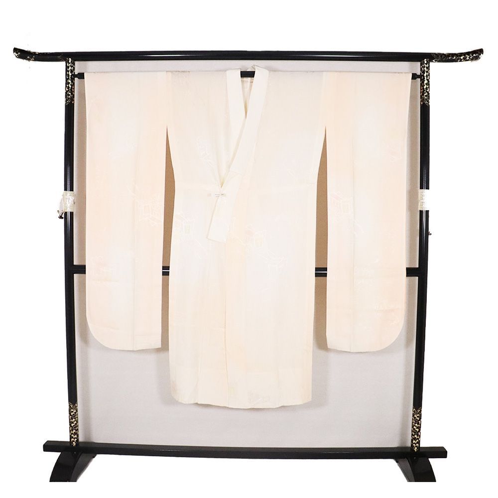 振袖用長襦袢 正絹 単衣 袖無双 掛襟付き ピンク 暈し 御所車 Sサイズ レディース シルク ギフト フォーマル 成人式 A5268 み