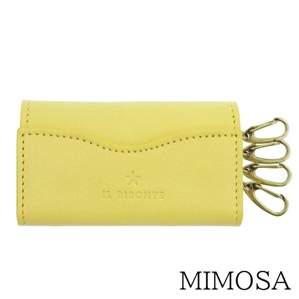 イルビゾンテ IL BISONTE レザー キーケース OLIVETA KEY CASE CHERRY GLICINE MIMOSA