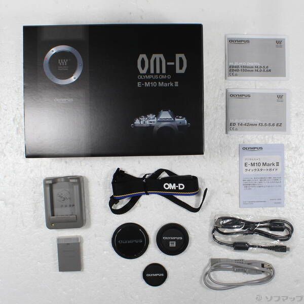 中古品〕 OM-D E-M10 Mark III EZダブルズームキット ブラック【196