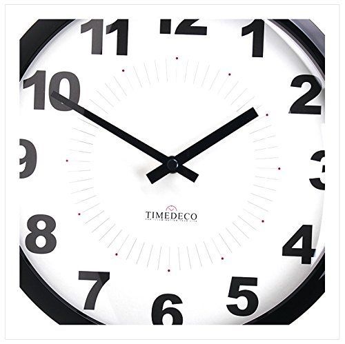 Happy-shops 両面電波時計 ダブルフェイス ウォール クロック ブラック