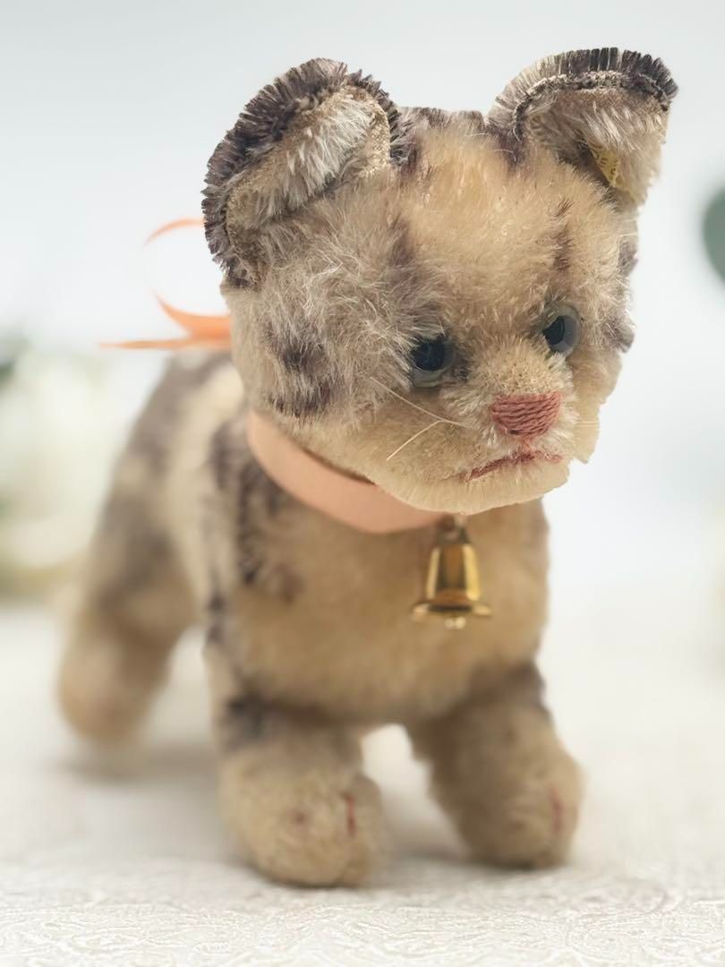 シュタイフ Cat Tabby 17cm 猫のタビー キャットタビー ねこ ネコ ビンテージ アンティーク Steiff STEIFF