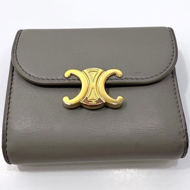 【未使用】CELINE トリオンフ 三つ折り財布 ベージュ セリーヌ(CELINE)セリーヌ トリオンフ 三つ折り財布 三つ折り