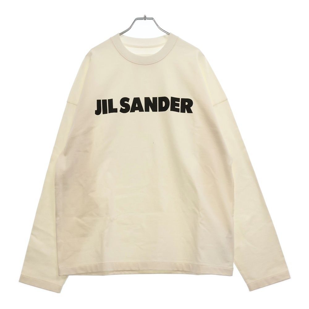JIL SANDER ジルサンダー T-SHIRT LS フロントロゴプリント クルーネック ロングスリーブ 長袖Tシャツ カットソー ホワイト J22GC0136 J45047