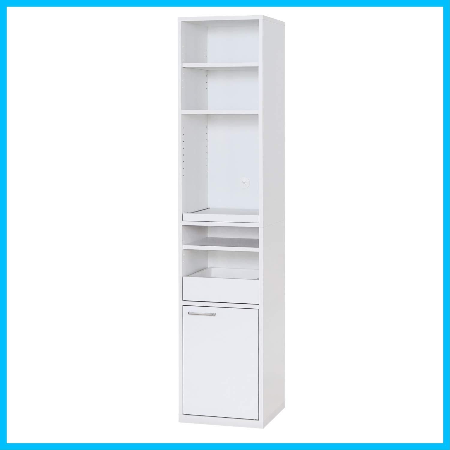 オフィス向け スリム ホワイト 幅38.8 食器棚 高さ179.8 奥行39.2cm 白井産業 MDL-1840SLWH モデレオ