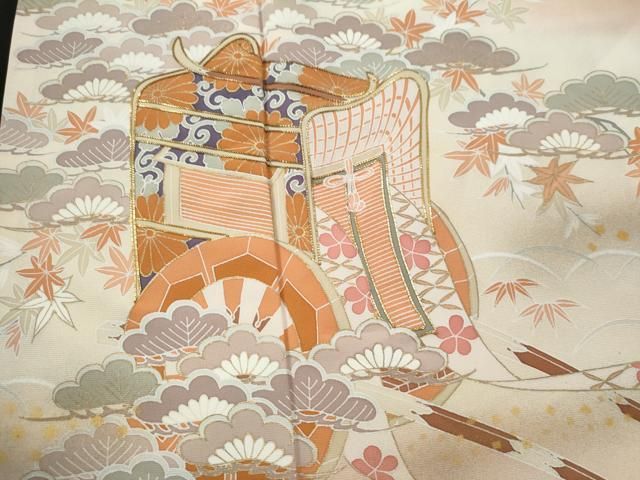 平和屋着物○訪問着 松竹梅風景文 暈し染め 金彩 正絹 逸品 AAAU8005zg