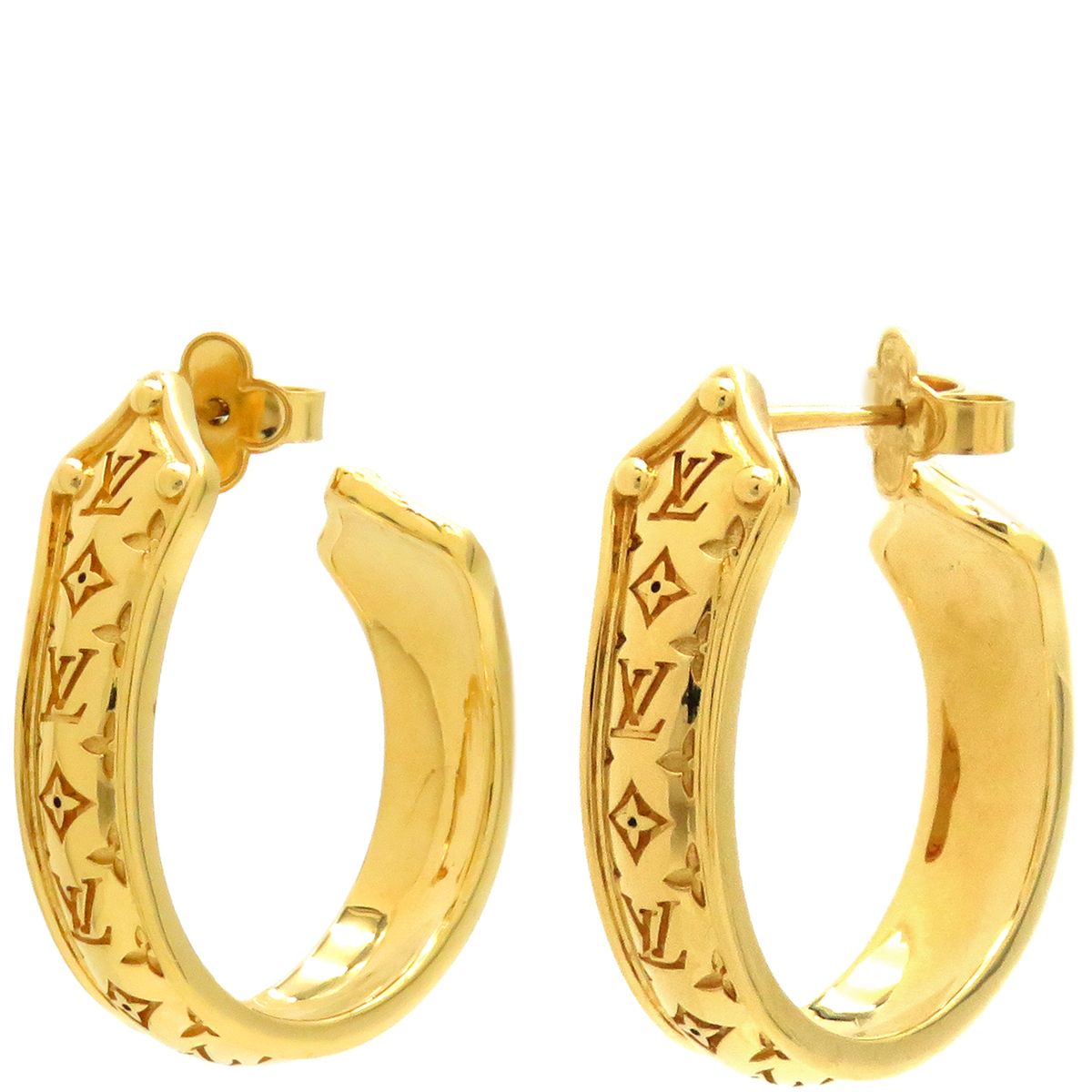 ルイヴィトン LOUIS VUITTON ピアス 片方 ブックルドレイユ 黄 ルイ